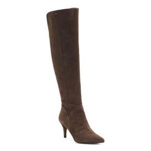 VINCE CAMUTO Suede Sesselti Wide Calf Tall Shaft Boots - Size 6.5 - Sable Brown